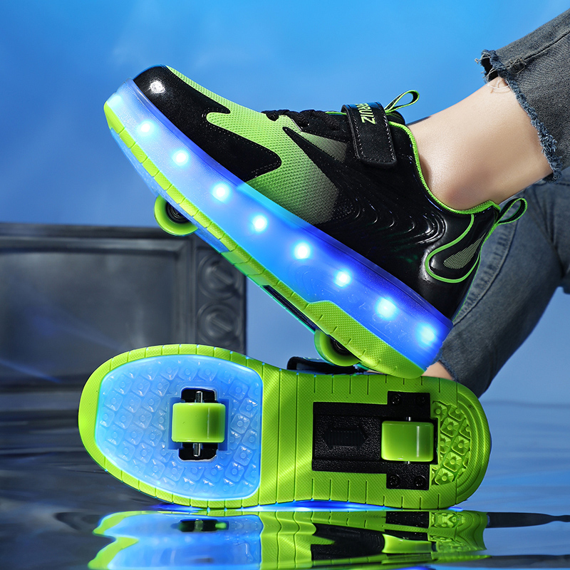 Luxury Watch Girl - 28-40 Led 2Wheels Designer Sneakers for