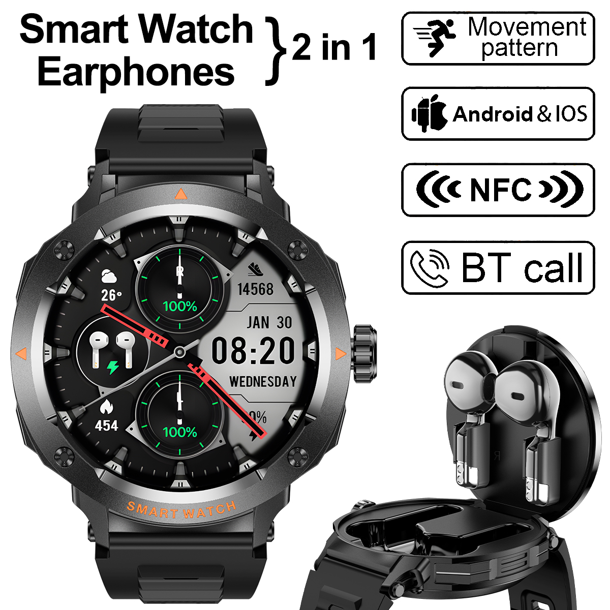 Luxury Watch La - NFC Smart Watch Wireless Earphone 2