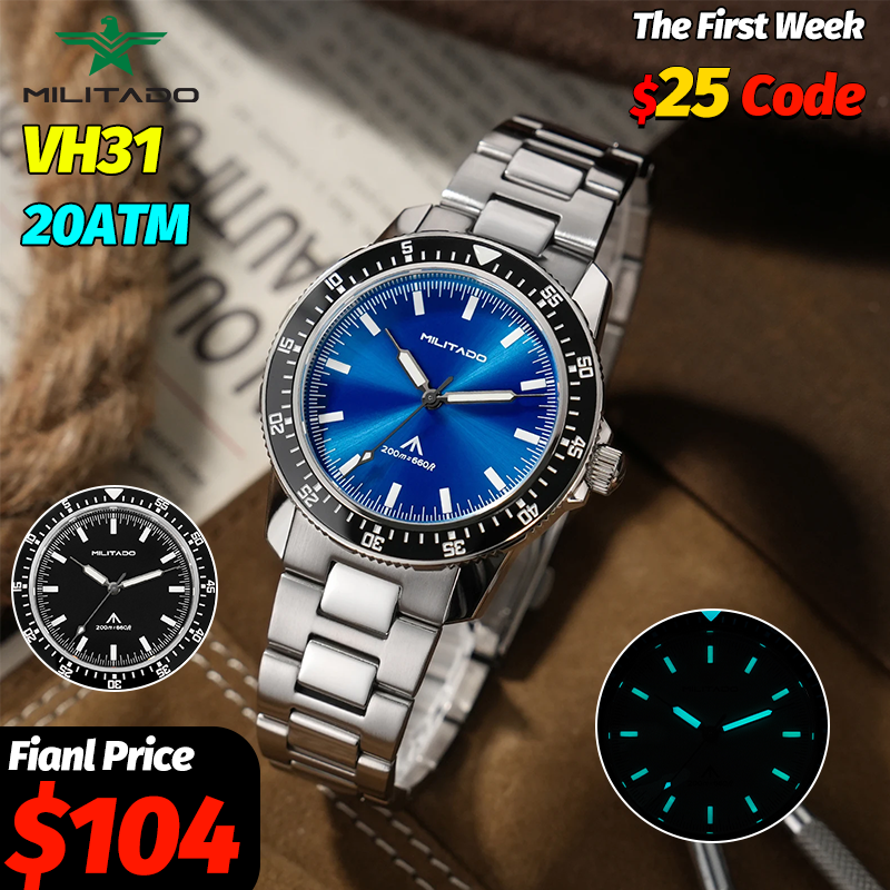 Field Watch Military - MILITADO ML25 Quartz Dive Watch VH31
