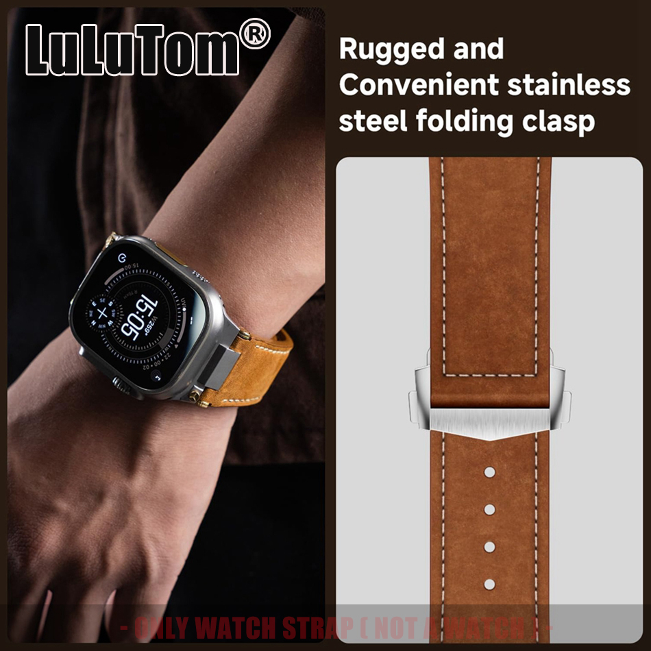 Luxury Watch German - Man Leather Band for Apple Watch