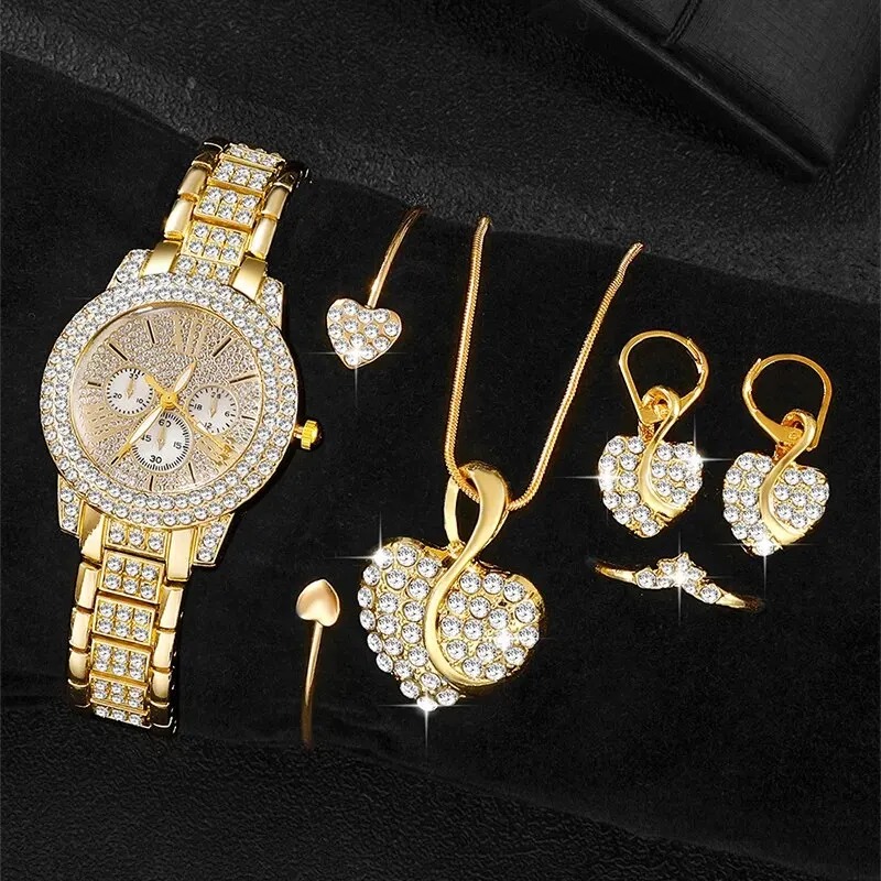 Luxury Watch And Bracelet - Women's Quartz Watch Gold Luxury Women