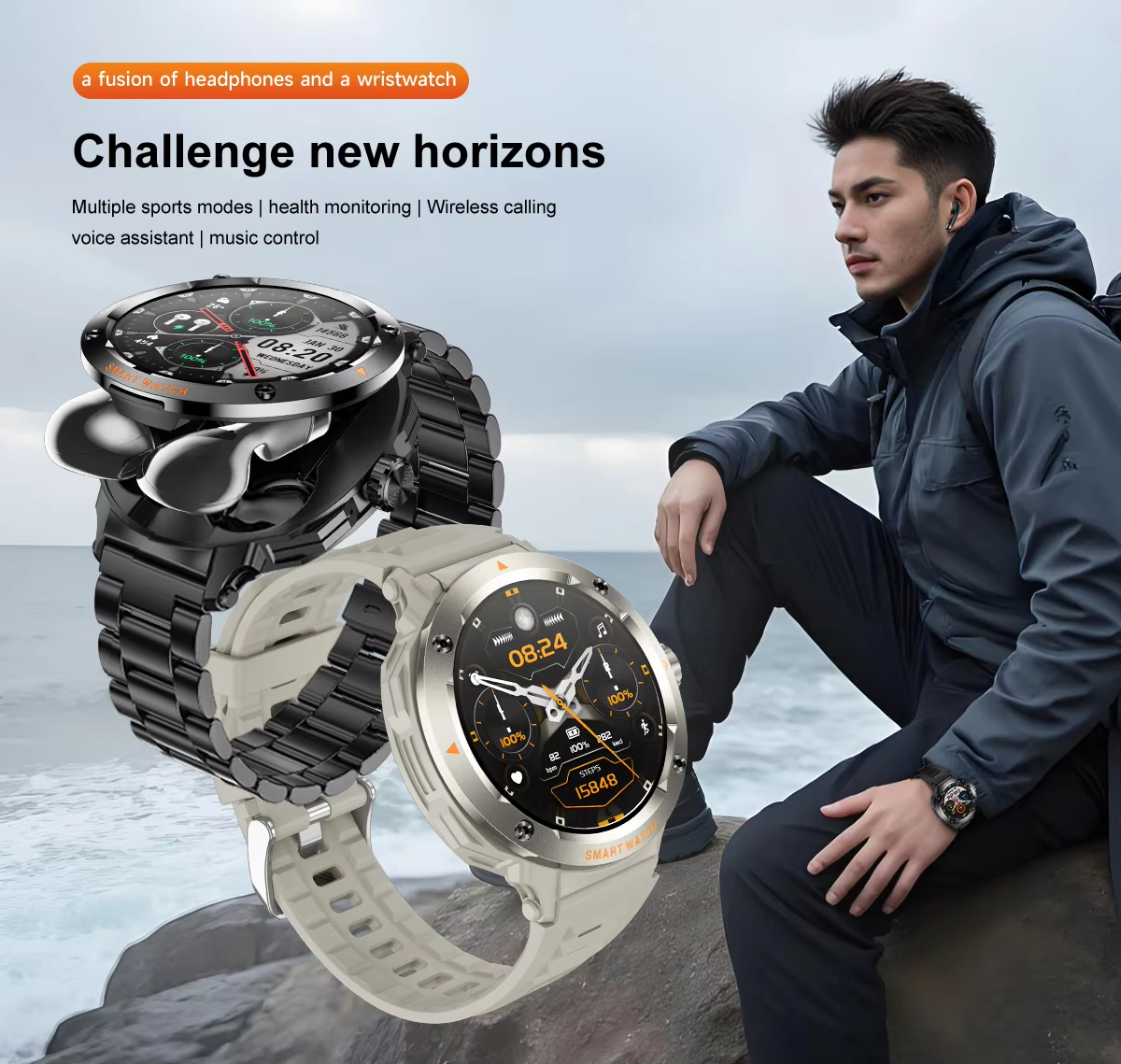 NFC Smart Watch Wireless Earph - مراجعة Luxury Watch La وسعره