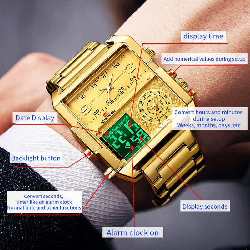 Dual Display Men Sports Watche - مراجعة Luxury Watch Affordable وسعره