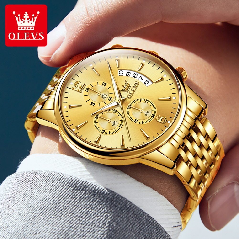 OLEVS luxury brand men's watch - مراجعة Luxury Watch And Bracelet وسعره