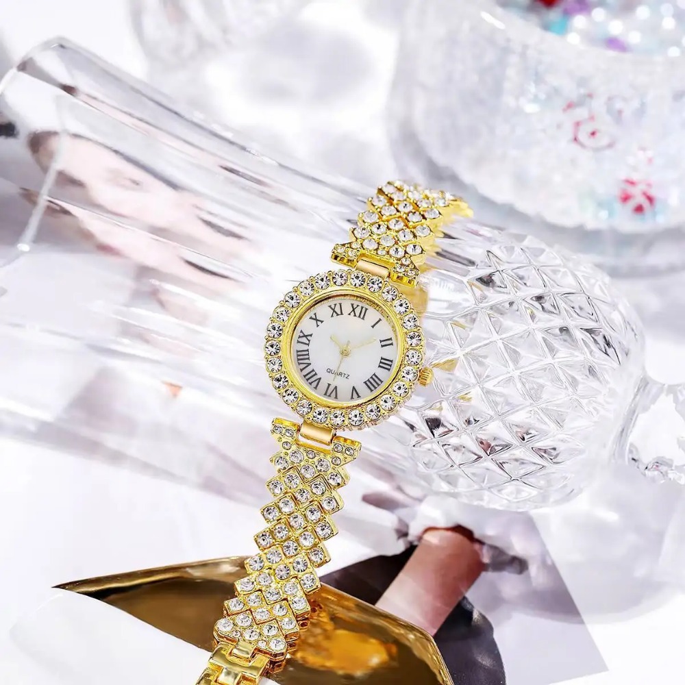 6PCS/Set Luxury Rhinestone Wom - مراجعة Luxury Watch Girl وسعره