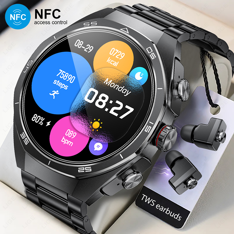 TWS Music Watches Earbuds Smar - مراجعة Luxury Watch La وسعره