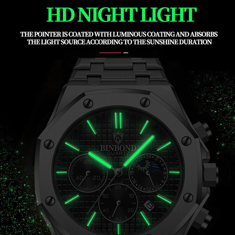 BINBOND Quality Men Watch Luxu - مراجعة Luxury Watch Ap وسعره