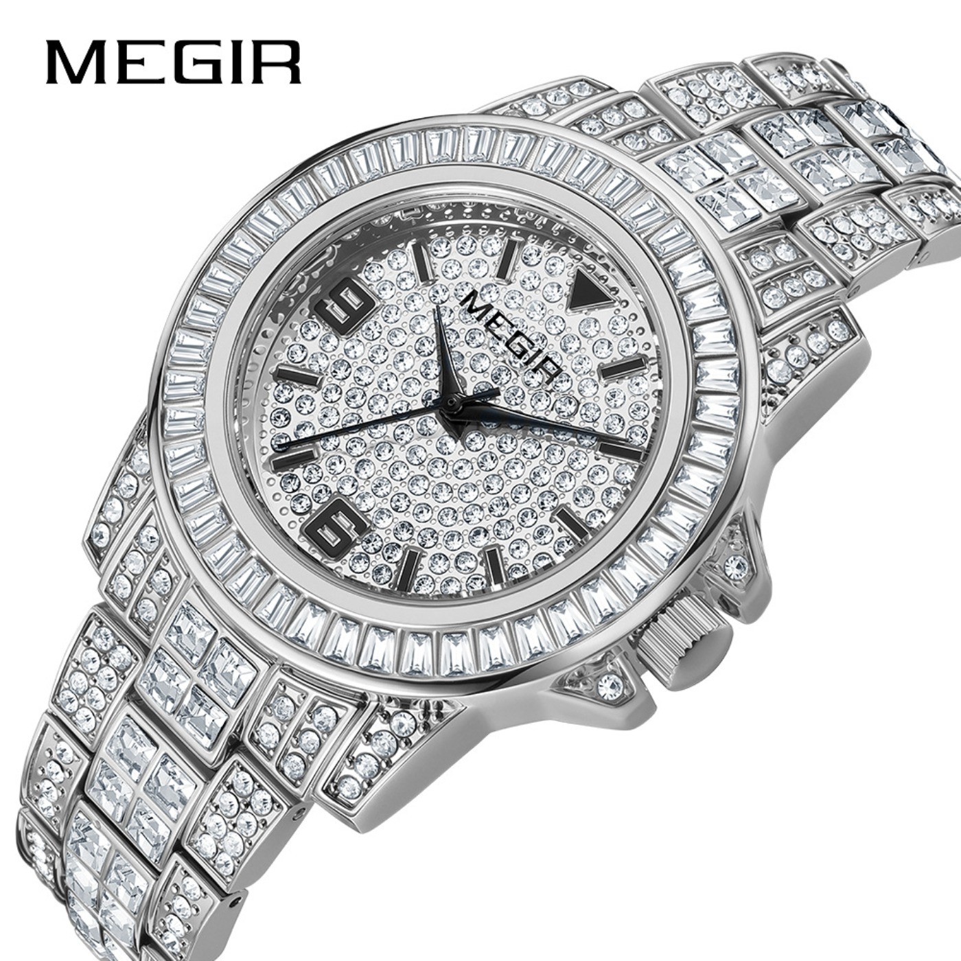 MEGIR Luxury Diamond Watches U - مراجعة Luxury Watch And Bracelet وسعره