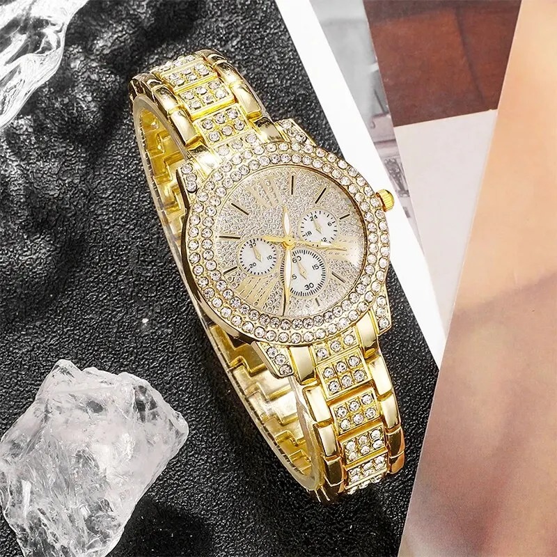 Women's Quartz Watch Gold Luxu - مراجعة Luxury Watch And Bracelet وسعره
