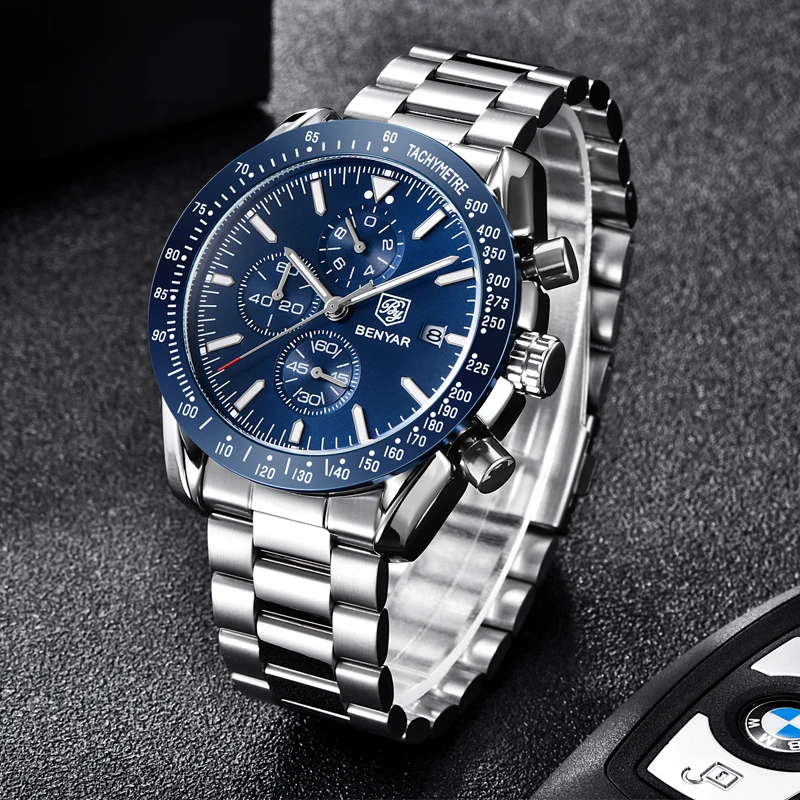 Men BENYAR Top Brand Watch Lux - مراجعة Luxury Watch German وسعره