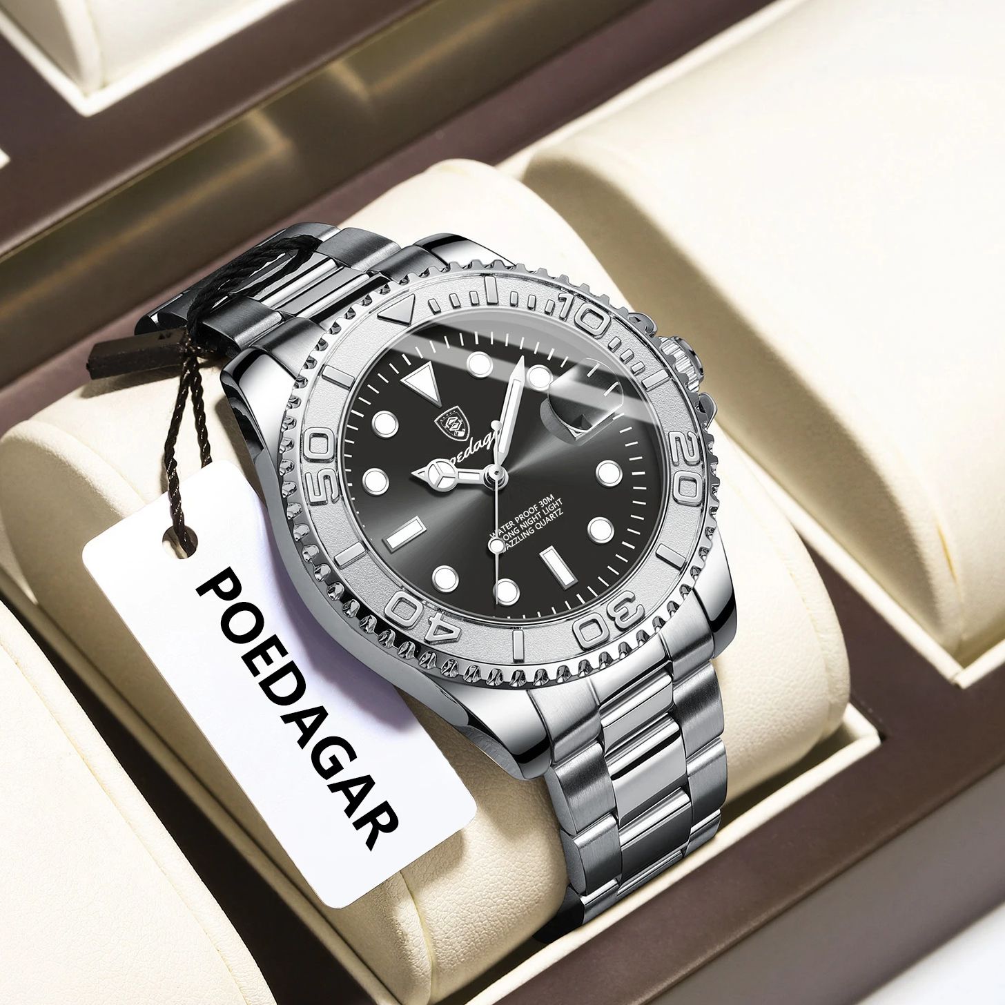 POEDAGAR Trendy Sport Man Watc - مراجعة Luxury Watch And Bracelet وسعره