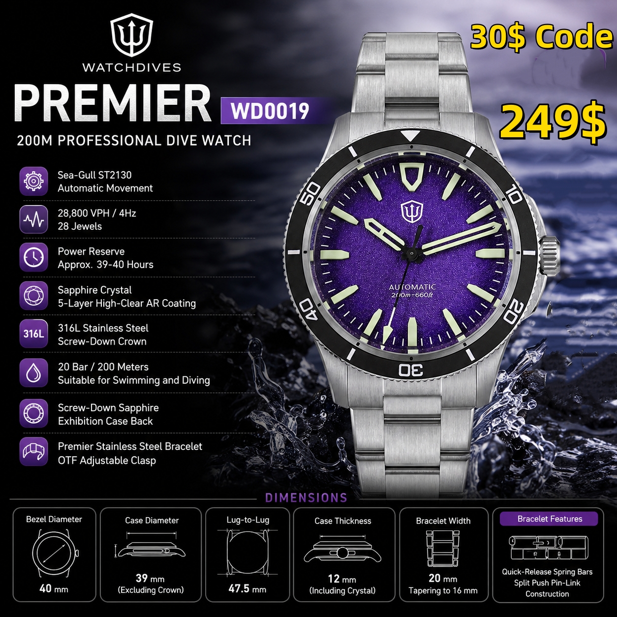 Watchdives Premier WD0019 Auto - مراجعة Luxury Watch Ap وسعره