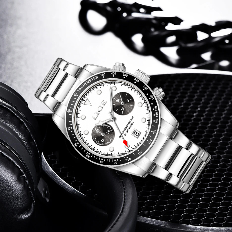 LIGE Brand Fashion Man Watch L - مراجعة Luxury Watch Ap وسعره
