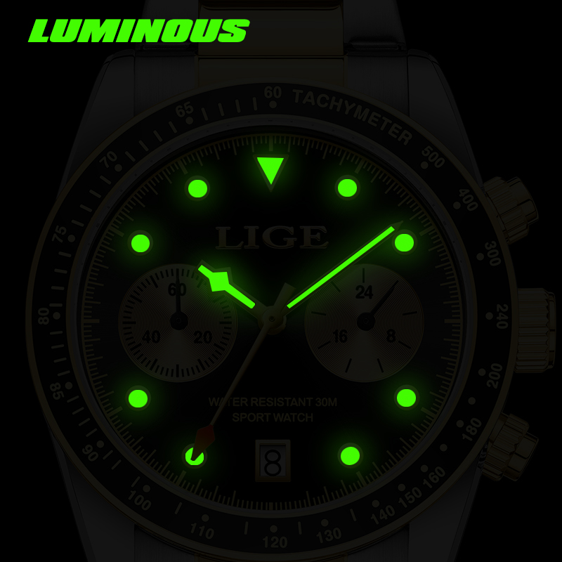 LIGE Brand Fashion Man Watch L - مراجعة Luxury Watch Ap وسعره