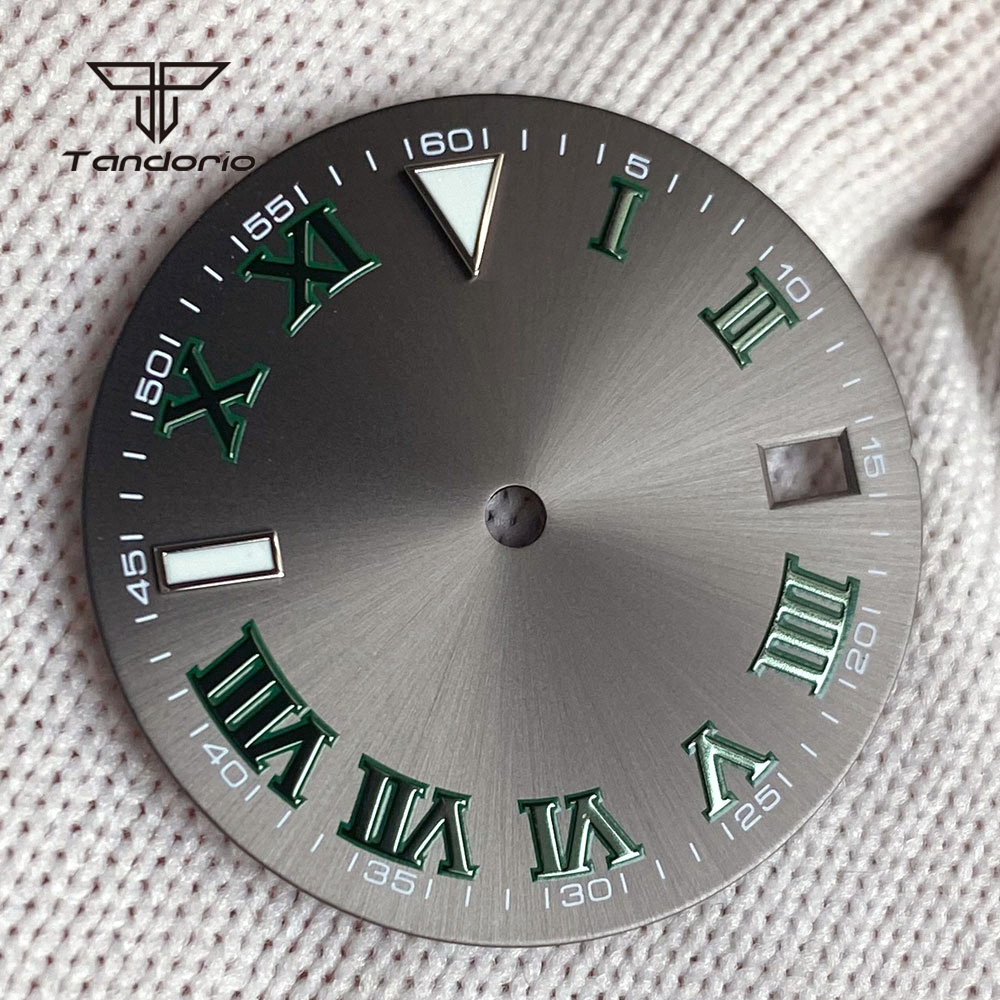 29mm Grey Sunburst Watch Dial  - مراجعة Luxury Watch With Green Dial وسعره