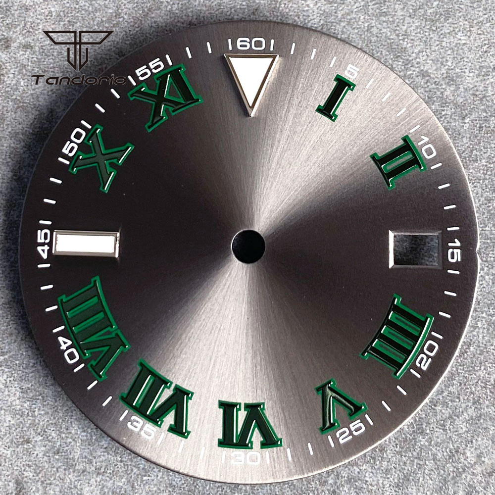 29mm Grey Sunburst Watch Dial  - مراجعة Luxury Watch With Green Dial وسعره