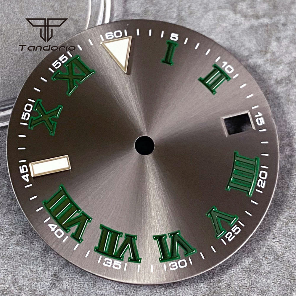 29mm Grey Sunburst Watch Dial  - مراجعة Luxury Watch With Green Dial وسعره
