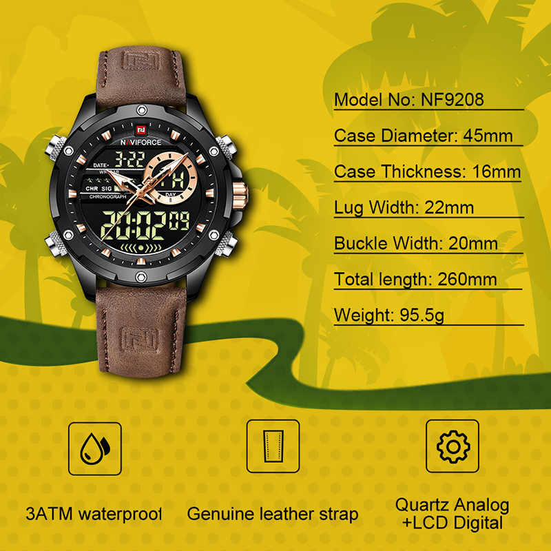 New NAVIFORCE Men Watches Quar - مراجعة Field Watch Military وسعره
