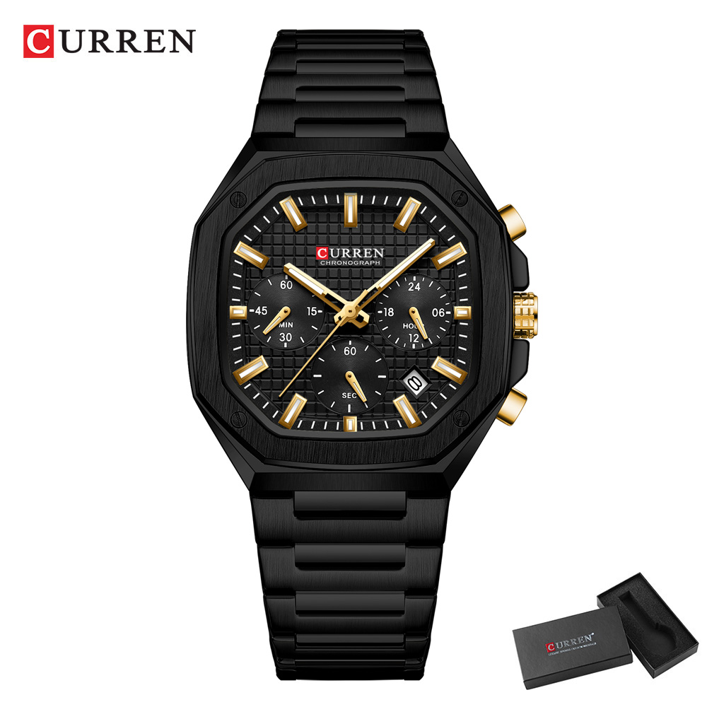 CURREN Luxury Square Chrono Wa - مراجعة Luxury Watch And Bracelet وسعره