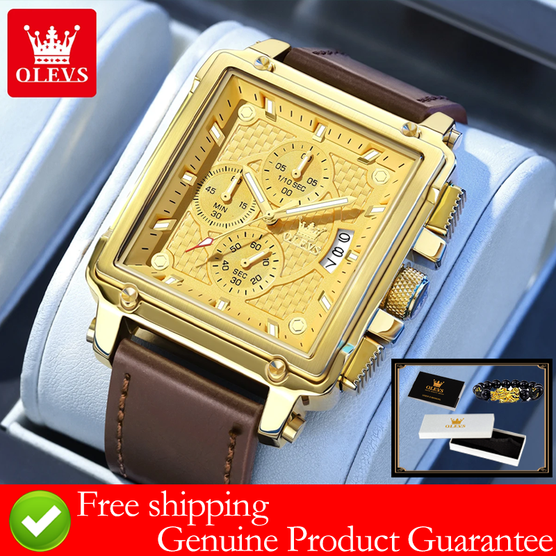 OLEVS brand mens watches water - مراجعة Luxury Watch Square وسعره