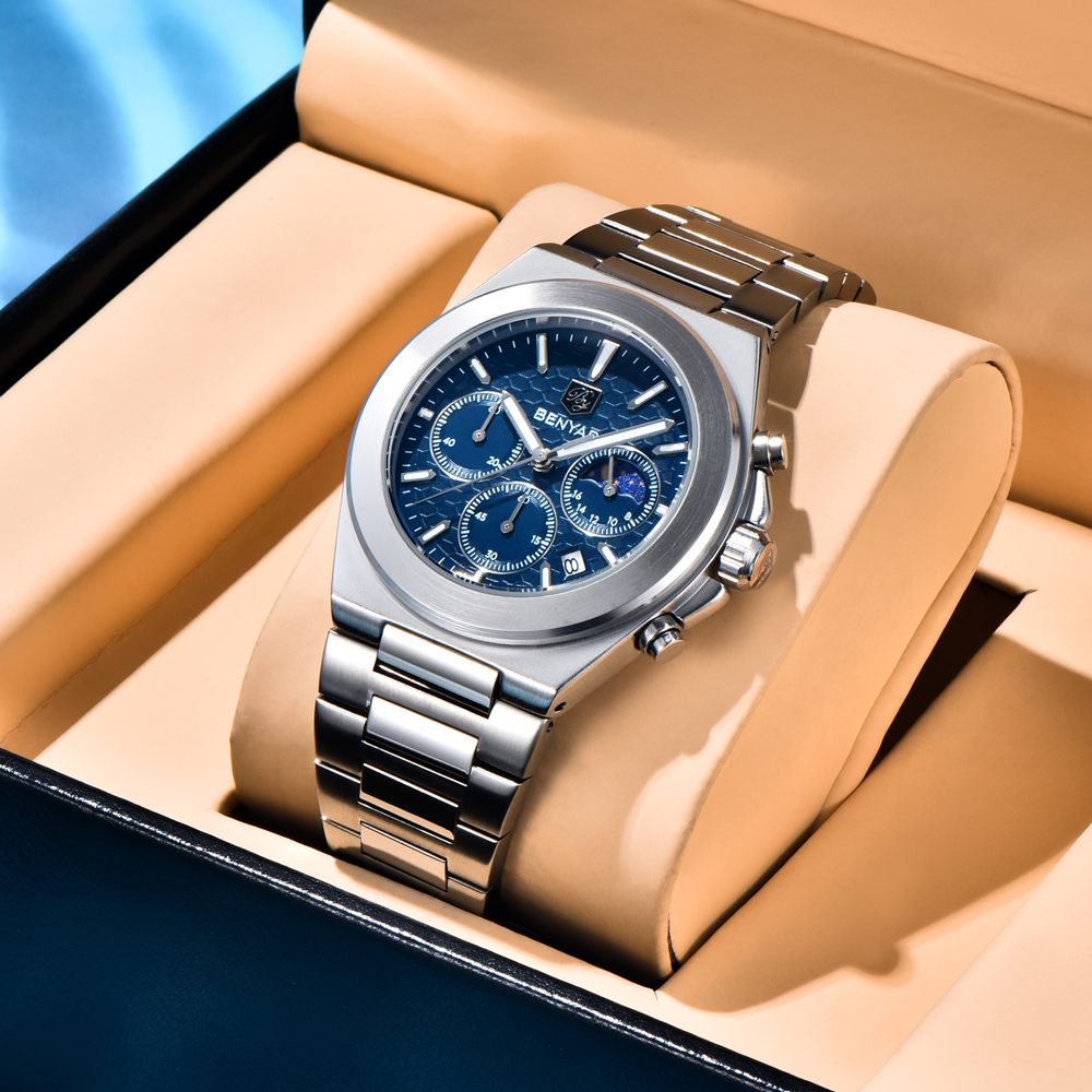 2025 New BENYAR Moon Phase Men - مراجعة Luxury Watch German وسعره