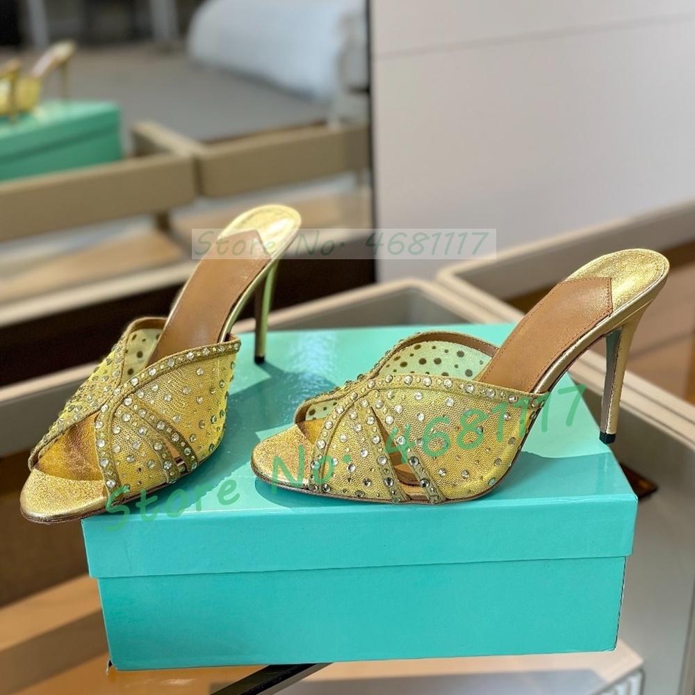 Crystal Mesh Cross Strap Mules - مراجعة Luxury Watch Girl وسعره