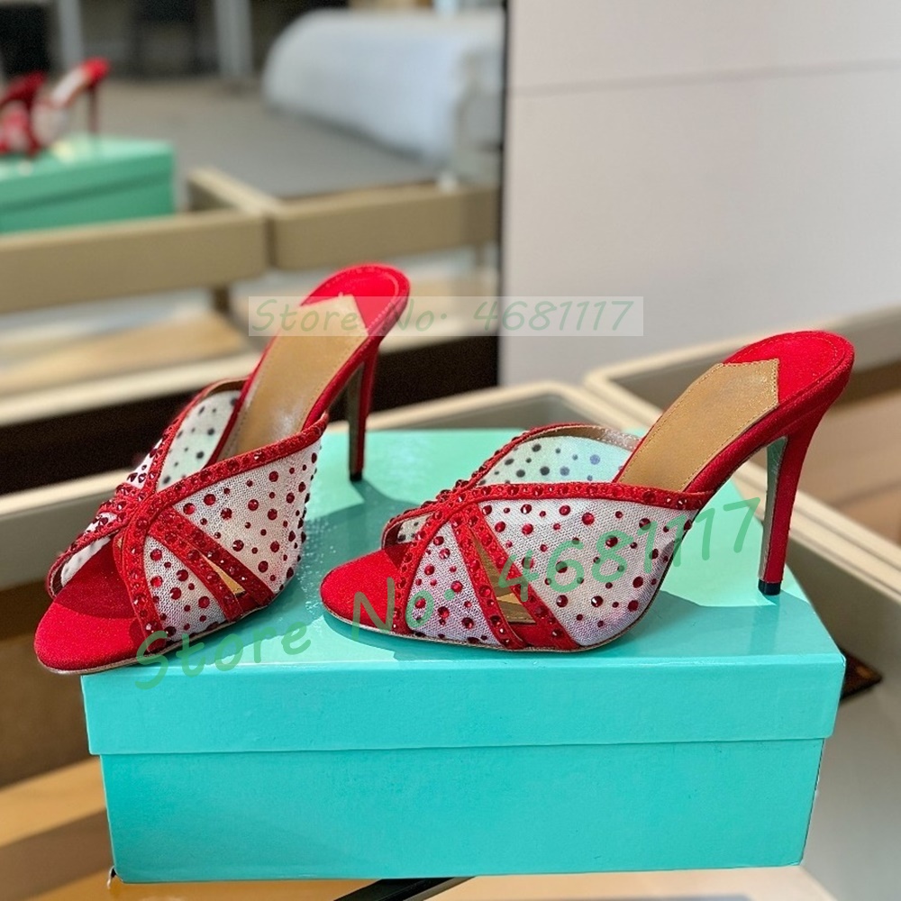 Crystal Mesh Cross Strap Mules - مراجعة Luxury Watch Girl وسعره