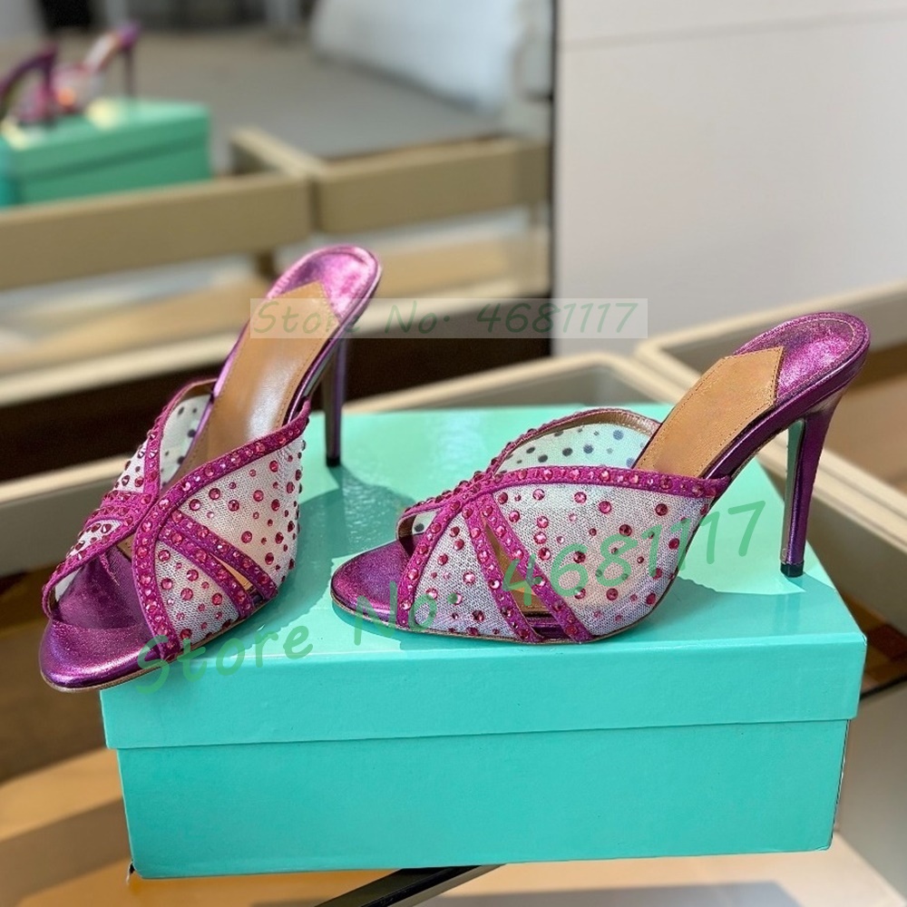 Crystal Mesh Cross Strap Mules - مراجعة Luxury Watch Girl وسعره