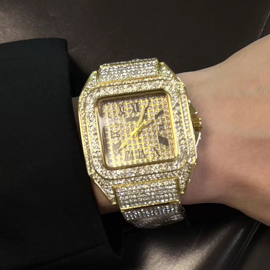 Gold or black Watch Ice Out Sq - مراجعة Luxury Watch Affordable وسعره